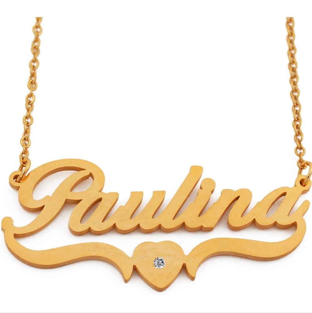 Heart design, Necklace with name Paulina